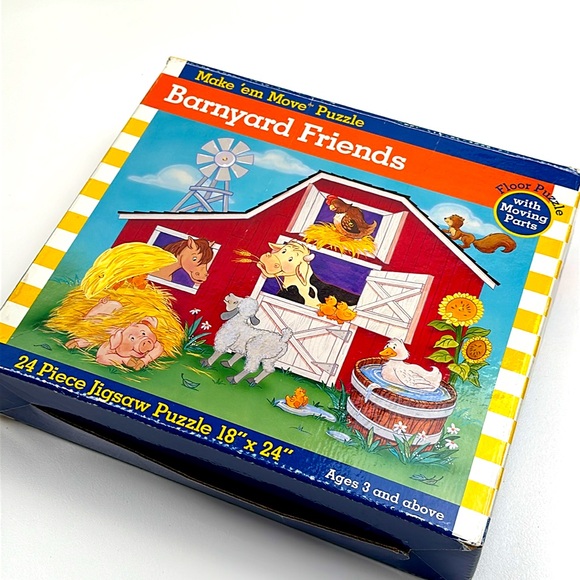 Make ‘em Move Barnyard Friends jigsaw floor puzzle - Picture 1 of 9